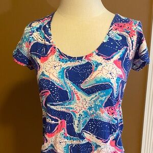 Lilly Pulitzer Colorful Starfish Print Women's Top